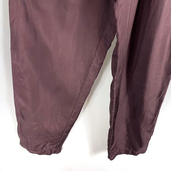 Silk Laundry Slouch Pull On Pants Brown Silk Elastic Waist Pleated‎ Ankle Sz XS - Picture 6 of 13